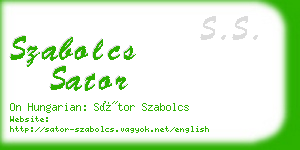 szabolcs sator business card